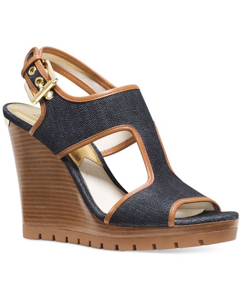 michael kors wedge sandals slide sandal|michael kors denim wedges.